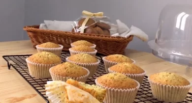 muffins de naranja y semillas de amapola